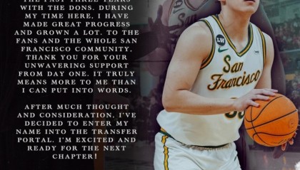 体育资讯-王俊杰：感谢过去3年能和旧金山大学共度时光 在这里我成长了很多